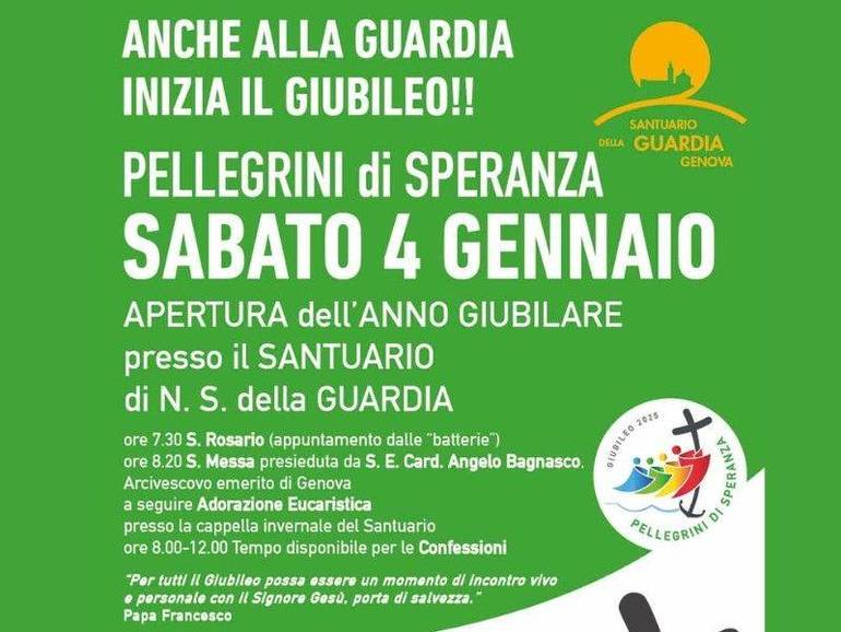 4 gennaio: inizia il Giubileo al Santuario della Guardia