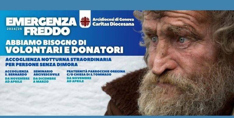 Emergenza freddo. Caritas diocesana per le persone senza dimora