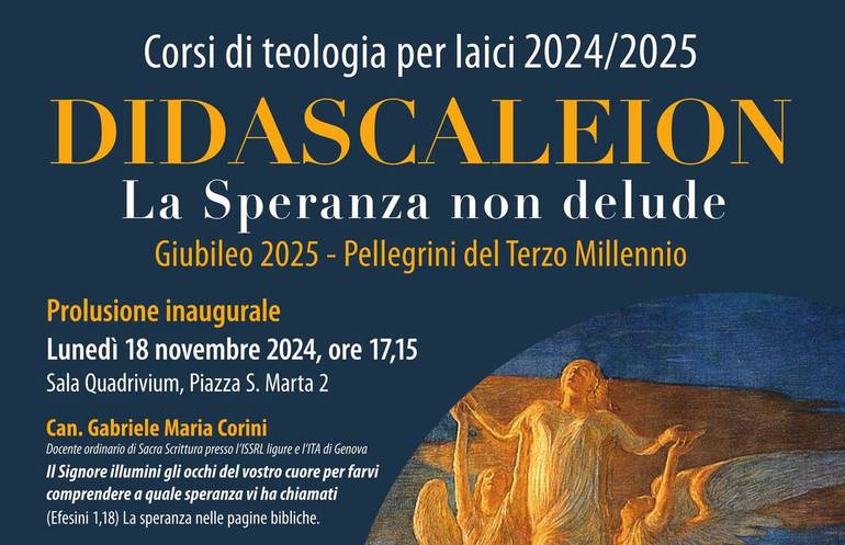 Corsi di Teologia per laici Didascaleion, si comincia il 18 novembre